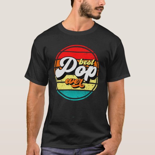 Beste Pop ooit Vaderdag Opa Retro C T-shirt (Voorkant)