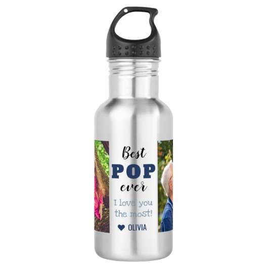 Beste Pop ooit van jullie houden 2 Foto Waterfles (Voorkant)