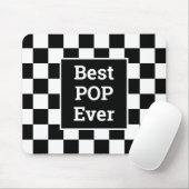 Beste Pop Ooit Zwart Wit Geruit Patroon Muismat (Met muis)