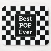 Beste Pop Ooit Zwart Wit Geruit Patroon Muismat (Voorkant)