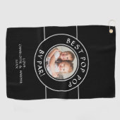 Beste Pop Pop door Par Golfer Foto Gift Zwart Wit Golfhanddoek (Horizontaal)
