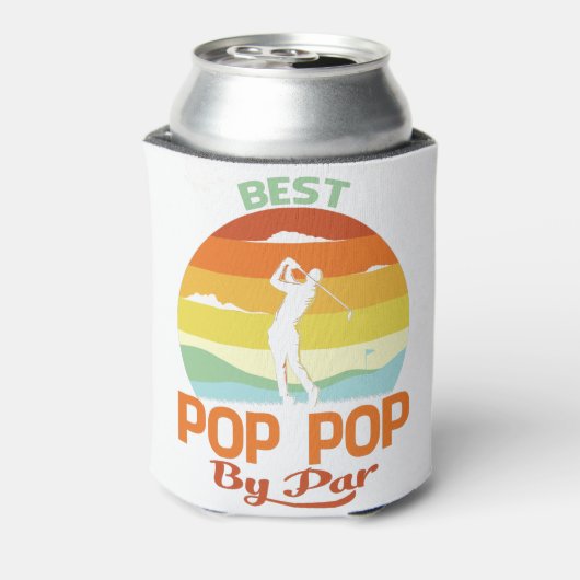Beste Pop Pop door Par Vaderdag Golf Shirt Gift Blikjeskoeler (Blikje Achterkant)