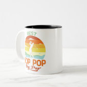 Beste Pop Pop door Par Vaderdag Golf Shirt Gift Tweekleurige Koffiemok (Voorkant links)