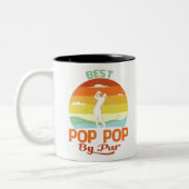 Beste Pop Pop door Par Vaderdag Golf Shirt Gift Tweekleurige Koffiemok (Links)