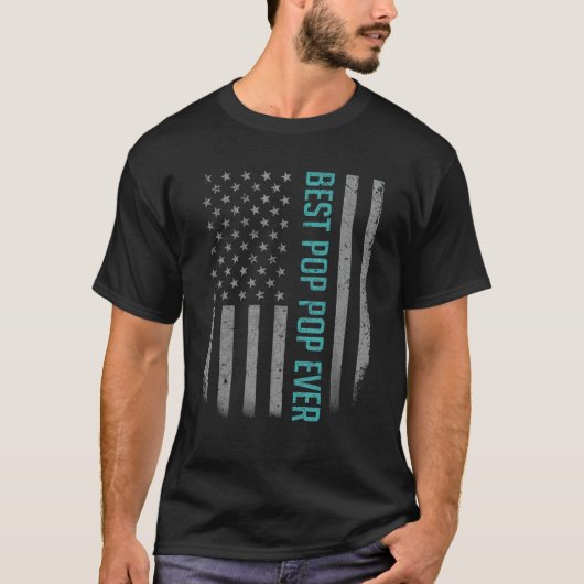 Beste Pop Pop Ooit American Flag Shirt Cadeaus Voo (Voorkant)