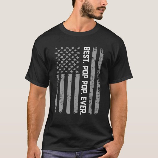 Beste Pop Pop ooit  Amerikaanse vlag T voor pa T-shirt (Voorkant)