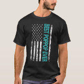 Beste Pop Pop ooit Amerikaanse vlag voor vader D T-shirt (Voorkant)