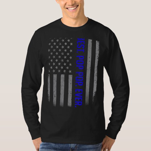 Beste Pop Pop ooit Amerikaanse vlag voor Vaderdag T-shirt (Voorkant)