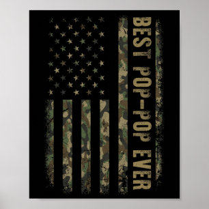 Beste Pop Pop ooit Camouflage Amerikaanse vlag vad Poster