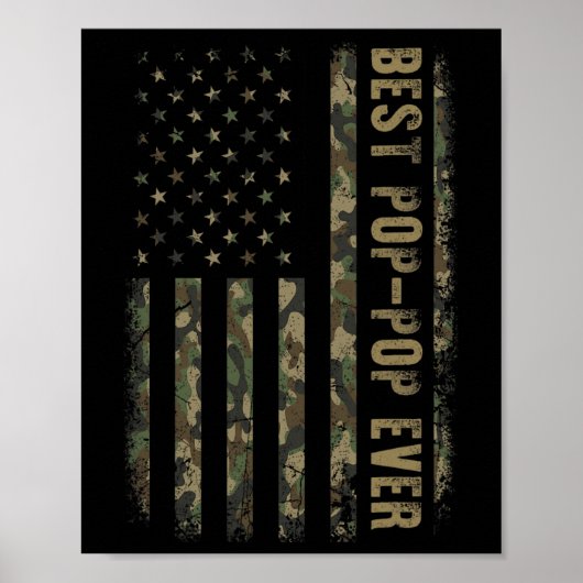 Beste Pop Pop ooit Camouflage Amerikaanse vlag vad Poster (Voorkant)