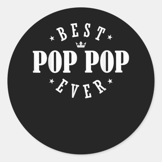 Beste Pop Pop ooit ontwerp - Pop Pop Ronde Sticker (Voorkant)