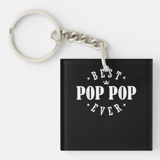 Beste Pop Pop ooit ontwerp - Pop Pop Sleutelhanger (voorkant)