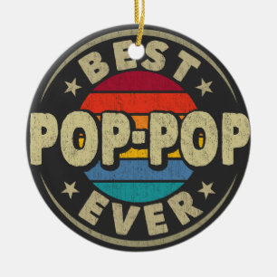 Beste Pop-Pop Ooit Opa Vaders Day Gift Keramisch Ornament