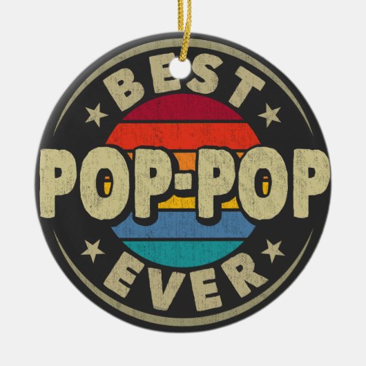 Beste Pop-Pop Ooit Opa Vaders Day Gift Keramisch Ornament (Voorkant)