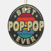 Beste Pop-Pop Ooit Opa Vaders Day Gift Keramisch Ornament (Links)