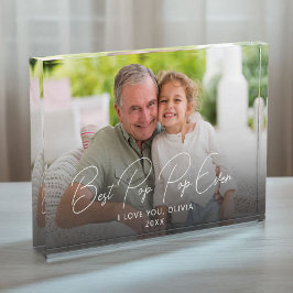 Beste Pop Pop ooit Schattige kleinkind Keepsake Fotoblokken