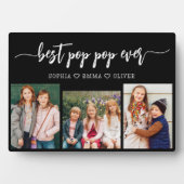 Beste Pop Pop Opa Kleinkinderen Fotocollage Fotoplaat (voorkant)