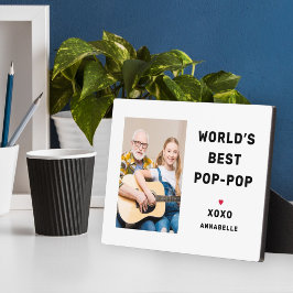 Beste Pop Pop ter Wereld Aangepaste Familie Foto Fotoplaat