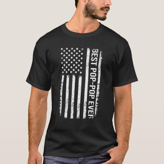 Beste Pop-Pop van de Amerikaanse Flag T-shirt Fath (Voorkant)