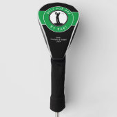 Beste Pop Pop van Par Elegant Golfer Zwart Groen Golfheadcover (Voorkant)