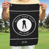 Beste Pop Pop van Par Grandpa Golfer Monogram Zwar Golfhanddoek