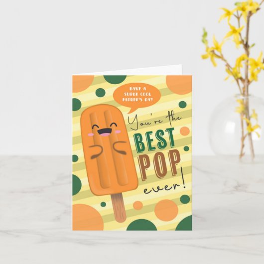 Beste Pop Puns Vaderdag Kaart (Gele Bloem)