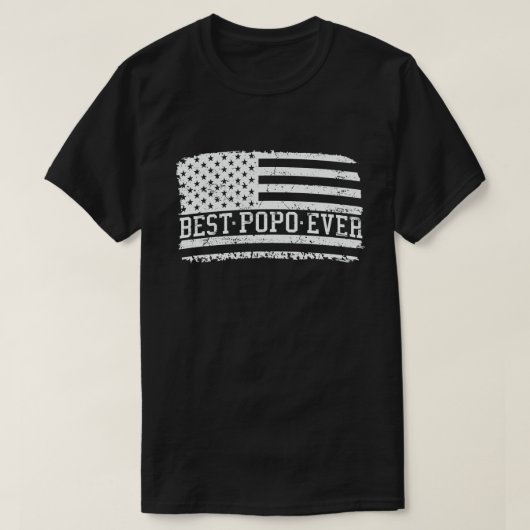 Beste Popo ooit Amerikaanse vlag grootpa Gift T-shirt (Design voorkant)
