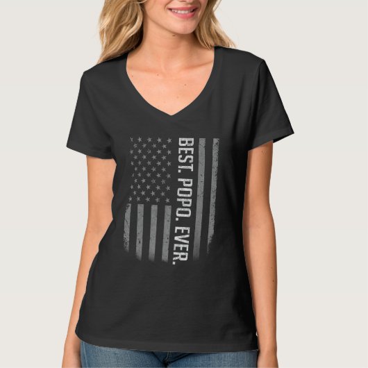 Beste popo ooit Amerikaanse vlag Shirt geschenken  (Voorkant)