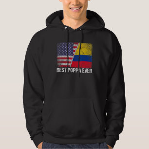 Beste Poppa ooit Vaderdag Colombia US vlag Hoodie