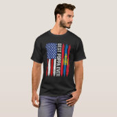 Beste Poppa Ooit Vaderdag Mongolië US Flag Ret T-shirt (Voorkant volledig)