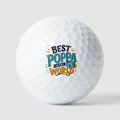 Beste Poppa ter Wereld Golfbal Golfballen (Voorkant)