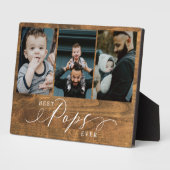 Beste Poppen Ever Woodgrain Vaders Dag Fotocollage Fotoplaat (Zijkant)