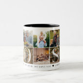 Beste Poppen ooit, 10 Photo Grid Gift voor opa Tweekleurige Koffiemok (Center)