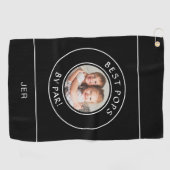 Beste Poppen van Par Golfer Foto Fun Zwart & Wit Golfhanddoek (Horizontaal)