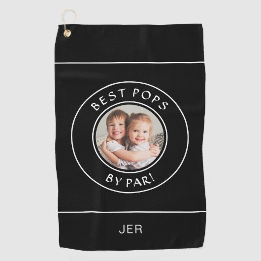 Beste Poppen van Par Golfer Foto Fun Zwart & Wit Golfhanddoek (Voorkant)