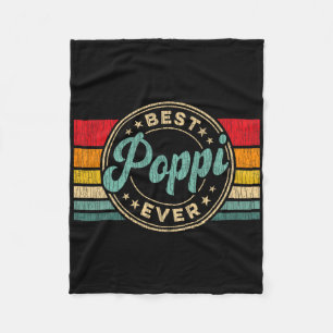 Beste Poppi ooit Retro Vader&#; s Day Gift Fleece Deken