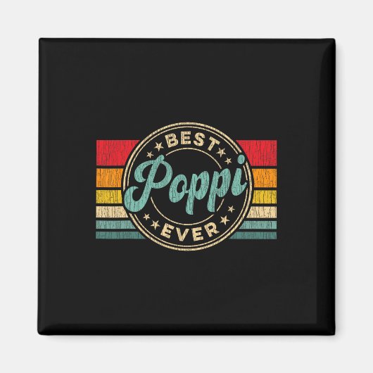 Beste Poppi ooit  Retro Vader&# s Day Gift Magneet (Voorkant)