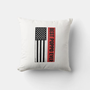 Beste Poppo Ooit Patriottische Vlag Vintage Grafis Kussen