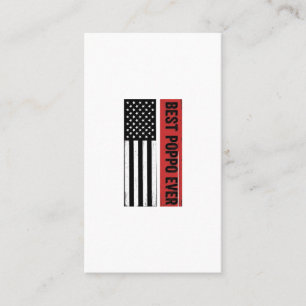 Beste Poppo Ooit Patriottische Vlag Vintage Grafis Visitekaartje