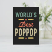 Beste PopPop Father Grandpa Gift van de Mannen wer RSVP Kaartje (Staand voorkant)