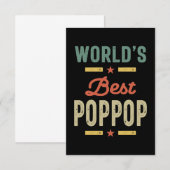 Beste PopPop Father Grandpa Gift van de Mannen wer RSVP Kaartje (Voorkant / Achterkant)