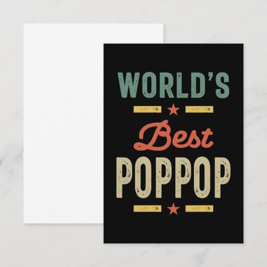 Beste PopPop Father Grandpa Gift van de Mannen wer RSVP Kaartje (Voorkant / Achterkant)
