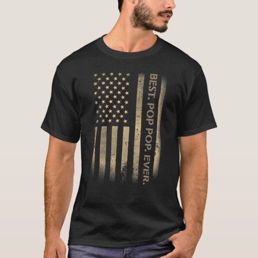 Beste Poppop ooit Amerikaans VS Grunge Vlag Vader' T-shirt (Voorkant)