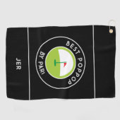 Beste Poppop van Par | Leuke Vaderdag grootvader Golfhanddoek (Horizontaal)