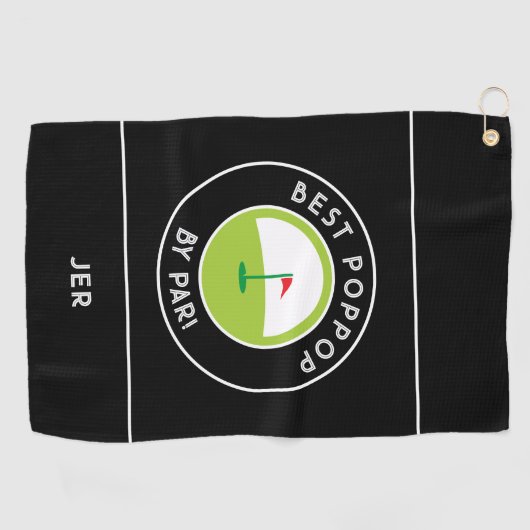 Beste Poppop van Par | Leuke Vaderdag grootvader Golfhanddoek (Horizontaal)