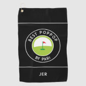 Beste Poppop van Par | Leuke Vaderdag grootvader Golfhanddoek (Voorkant)