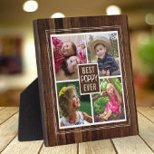 Beste Poppy Ooit Opa 4 Fotocollage Donker Hout Fotoplaat