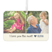 Beste Poppy ooit opa kleinkind 2 foto collage Luchtverfrisser (Achterkant)