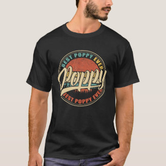 Beste Poppy Ooit Retro Grappige Gifts Papa T-shirt