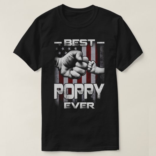 Beste POPPY ooit Vlag van de VS T-shirt (Design voorkant)